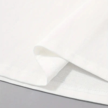 20/1 Penye Compack Uçak Baskılı Oversize Bisiklet Yaka Kısa Kol T-shirt - Beyaz -