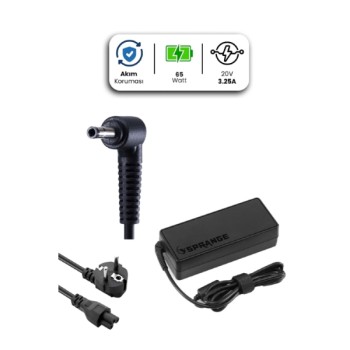 20V 3.25A 4.0 * 1.7 Bullet 65W LENOVO İçin Laptop Adaptör