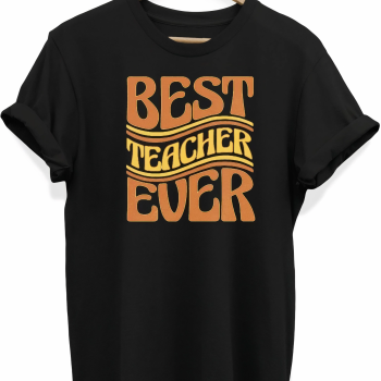 24 Kasım Öğretmenler Baskılı T-shirt - Siyah -