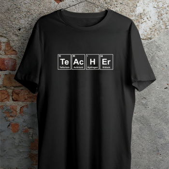 24 Kasım Öğretmenler Günü Baskılı Özel T-shirt - Siyah -