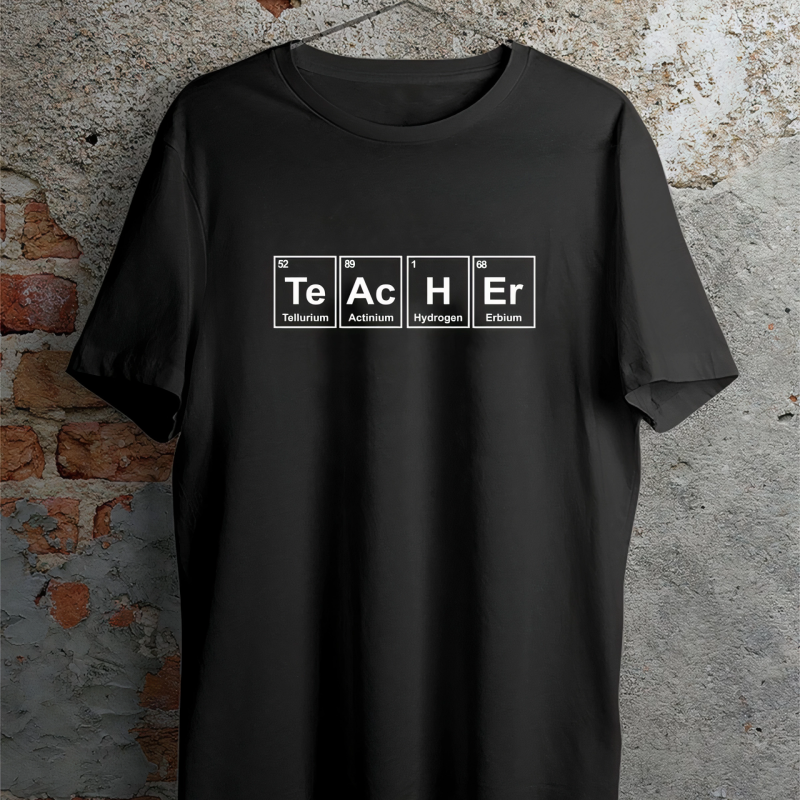 24 Kasım Öğretmenler Günü Baskılı Özel T-shirt - Siyah -