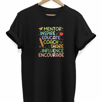 24 Kasım Öğretmenler Günü Baskılı T-shirt - Siyah -