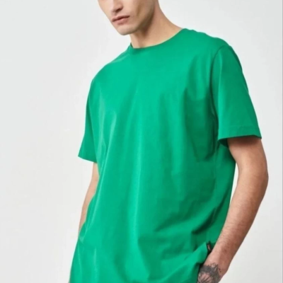 24/1 Düz A Kalite Oversize T-shirt - Yeşil -