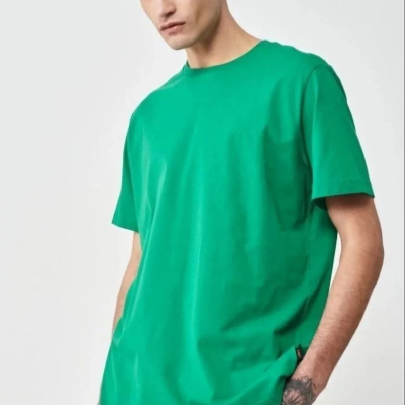 24/1 Düz A Kalite Oversize T-shirt - Yeşil -
