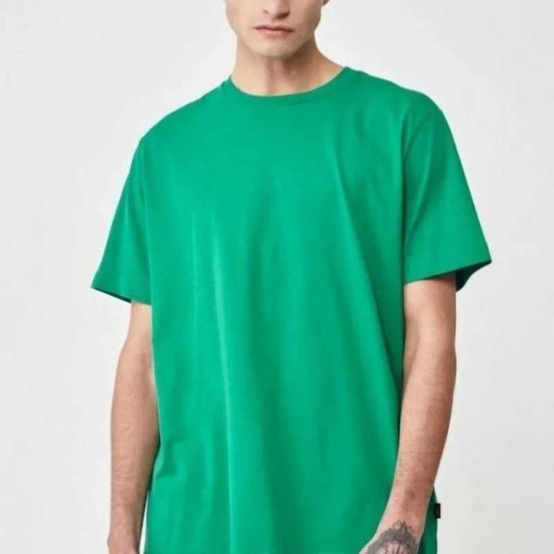 24/1 Düz A Kalite Oversize T-shirt - Yeşil -
