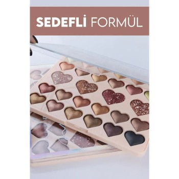 28'li Sedefli Shine Kalp Far Paleti - 2'li Set