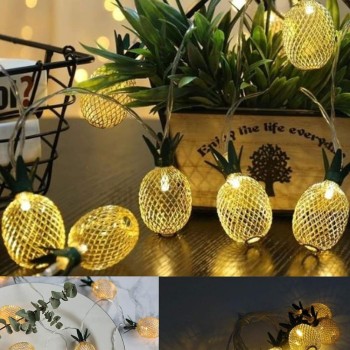 2m 10 Led 2 Kademeli Ananas Led Işık Pilli