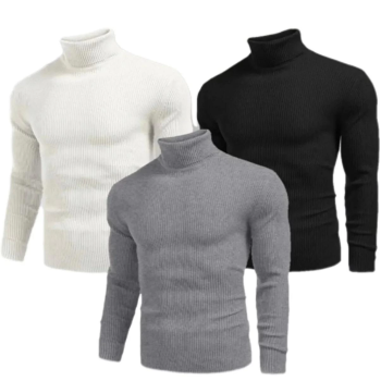 3 Adet   Kaşkorse Boğazlı Full Likralı Fitilli Body Kazak