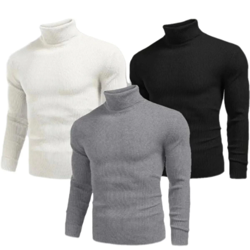 3 Adet   Kaşkorse Boğazlı Full Likralı Fitilli Body Kazak