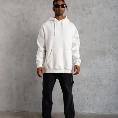 3 İplik Kapşonlu Sweatshirt hoodie - Beyaz