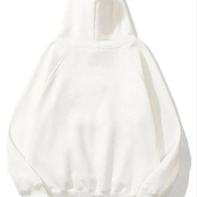 3 İplik Pamuklu   Kapşonlu Sweetshirt - Beyaz -
