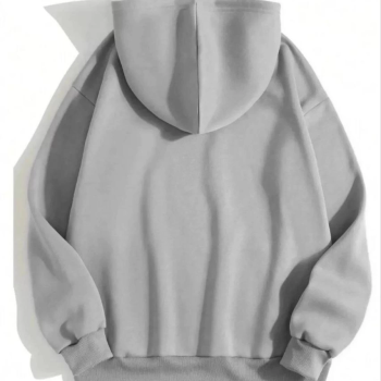 3 İplik Pamuklu   Kapşonlu Sweetshirt - Gri -
