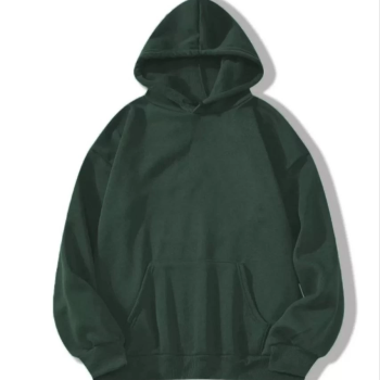 3 İplik Pamuklu   Kapşonlu Sweetshirt - Haki -