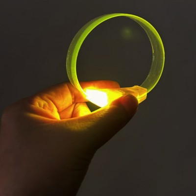 3 Modlu Pilli LED Işıklı Esnek Parti Bilekliği Sarı