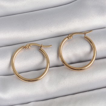 316 Çelik Gold Renk 22mm Kadın Halka Model Küpe