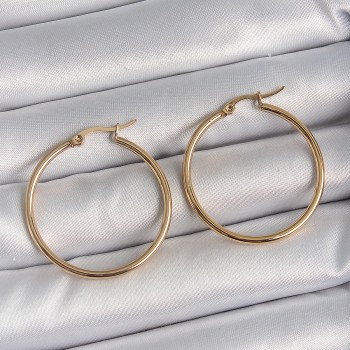 316 Çelik Gold Renk 33 mm Kadın Halka Model Küpe