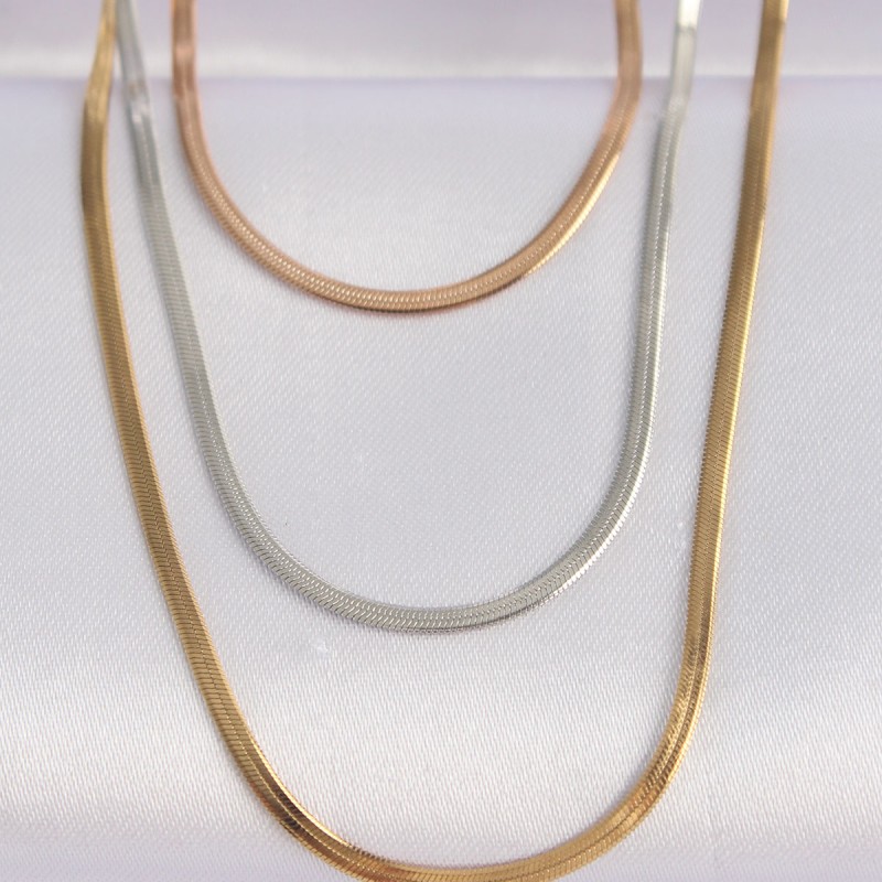 316L Çelik 3 Renkli İtalyan Zincir Çoklu Kolye