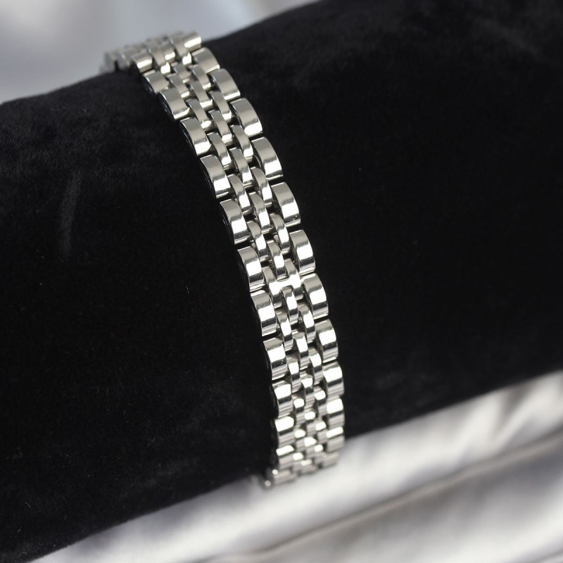 316L Çelik 9 mm Kalınlıkta Gümüş Renkli Erkek Bileklik