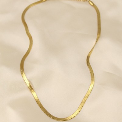 316L Çelik Altın Renk 45 cm İtalyan Zincir Model Kadın Kolye