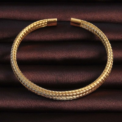 316L Çelik Altın Renk Hasır Görünüm Erkek Bileklik