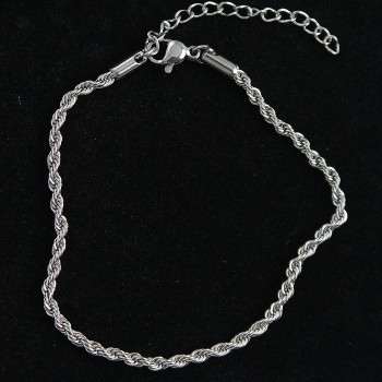 316L Çelik Burgu Model Gümüş Renk Erkek Bileklik