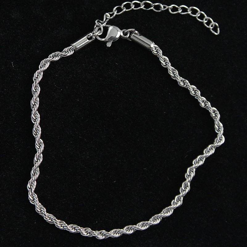 316L Çelik Burgu Model Gümüş Renk Erkek Bileklik