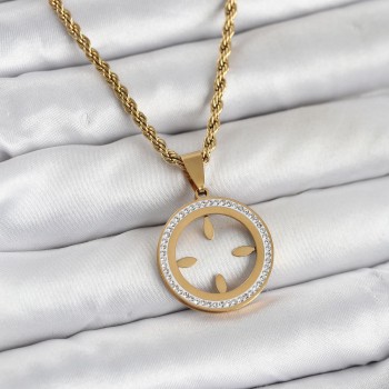 316L Çelik Burgu Zincir Model Çeyrek Takılabilir Kadın Kolye