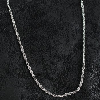 316L Çelik Burgu Zincir Model Gümüş Renk Erkek Kolye