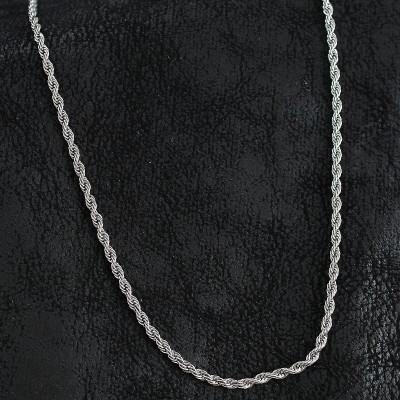 316L Çelik Burgu Zincir Model Gümüş Renk Erkek Kolye