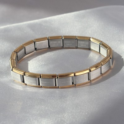 316L Çelik Çift Renk Yazılı Nomination Bileklik