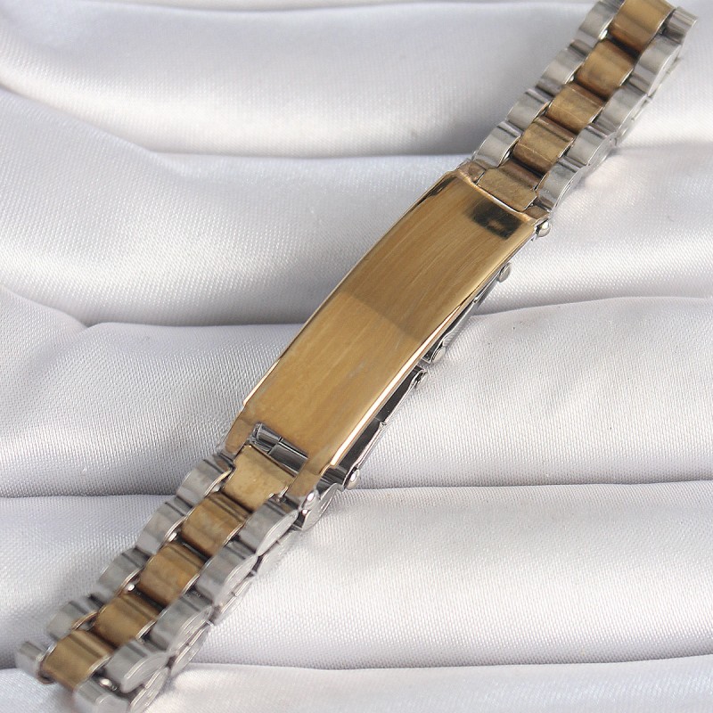 316L Çelik Gold Gümüş Renk Zincir Künye Model Erkek Bileklik