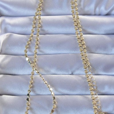 316L Çelik Gold Renk 60 cm Parçalı Ezme Kolye