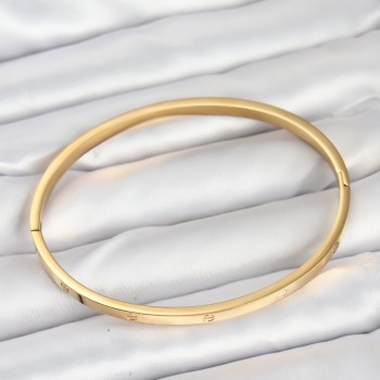 316L Çelik Gold Renk 65 mm İnce Kadın Kelepçe Bileklik