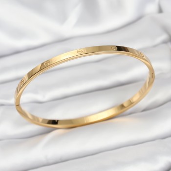 316L Çelik Gold Renk 65 mm İnce Kadın Kelepçe Bileklik