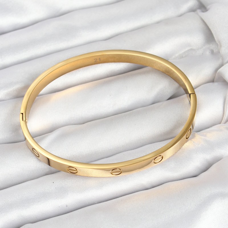 316L Çelik Gold Renk 65 mm Kadın Kelepçe Bileklik