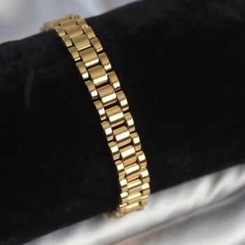 316L Çelik Gold Renk 9 mm Kalınlık Erkek Bileklik