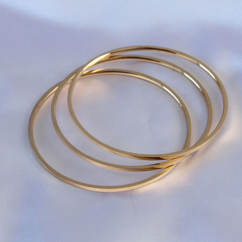 316L Çelik Gold Renk Ajda Model Kadın 60 mm Bilezik