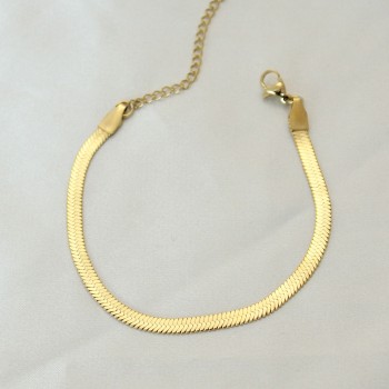 316L Çelik Gold Renk İtalyan Zincirli Bileklik