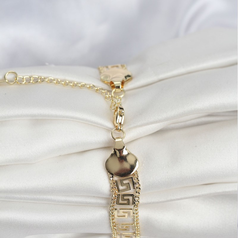 316L Çelik Gold Renk Labirent Model Kadın Bileklik