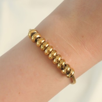 316L Çelik Gold Renk Oval Figürlü Bileklik