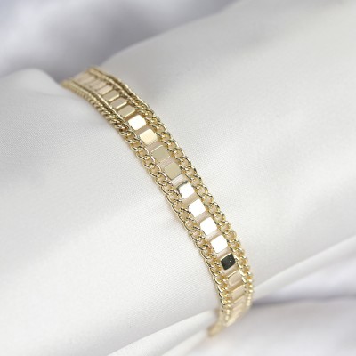 316L Çelik Gold Renk Pullu Zincir Model Kadın Bileklik