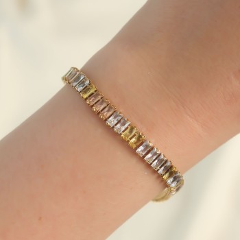 316L Çelik Gold Renk Renkli Su Yolu Tasarımlı Bileklik