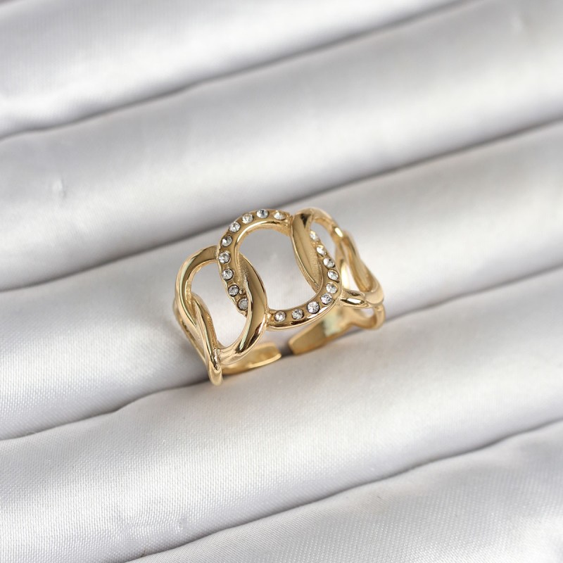 316L Çelik Gold Renk Samanyolu Model Kadın Yüzük