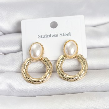 316L Çelik Gold Renk Vintage Model Kadın Küpe