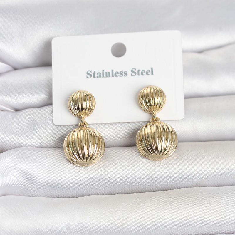 316L Çelik Gold Renk Vintage Model Kadın Küpe