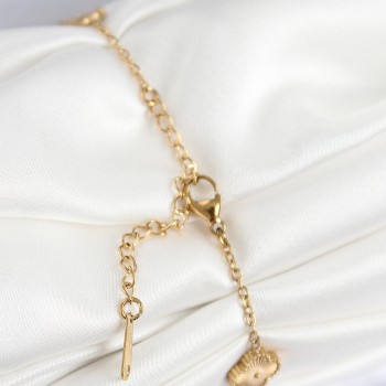 316L Çelik Gold Renk Yonca Kadın Bileklik