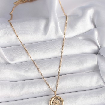 316L Çelik Gold Renk Zincir Altın Model Kadın Kolye