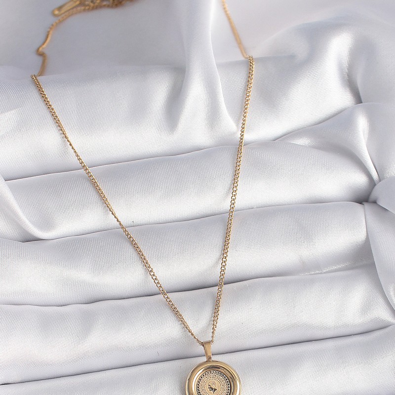 316L Çelik Gold Renk Zincir Altın Model Kadın Kolye