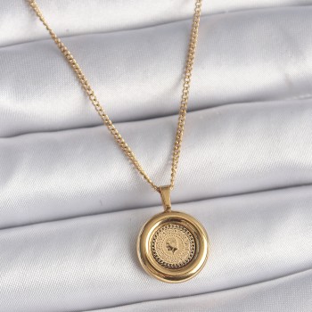 316L Çelik Gold Renk Zincir Altın Model Kadın Kolye