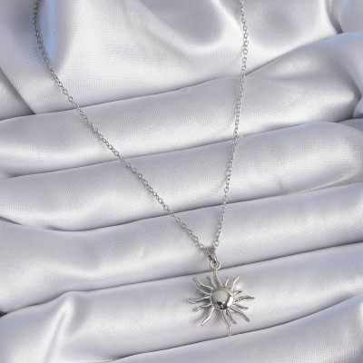 316L Çelik Gold Renk Zincir Güneş Figür Kadın Kolye